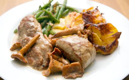 Grillowana polędwiczka wieprzowa w sosie maślanym z kurkami